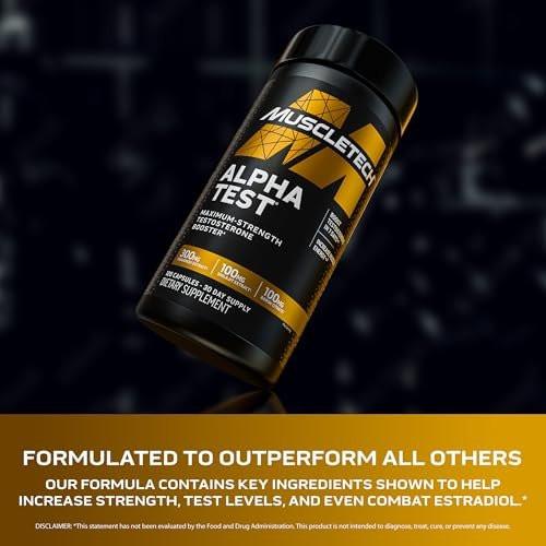 MuscleTech AlphaTest Testosterone Booster for Men – Tribulus Terrestris & Boron – Gym Workout Supplement for Muscle Growth, Stamina & Energy – 120 Pills - görsel 6