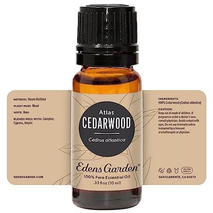 Edens Garden Cedarwood-Atlas Essential Oil - 100% Pure Premium Grade, Undiluted, Natural, Therapeutic, Aromatherapy, Best for Diffuser, Candle, Laundry, Hair 10 ml (.33 fl oz)