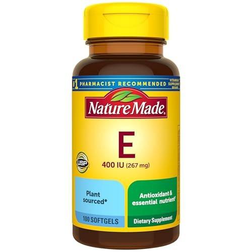 Nature Made Vitamin E 400 IU Softgels 267 mg d-Alpha, Dietary Supplement for Antioxidant and Skin Support, 100 Softgels, 100 Day Supply - görsel 15