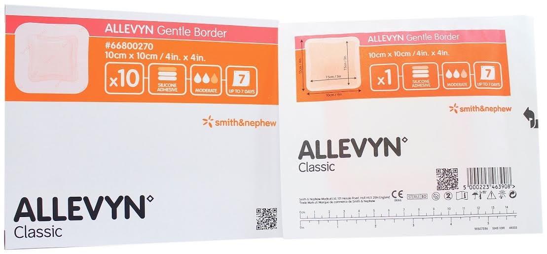 Smith and Nephew 66800270 Allevyn Gentle Border Dressing 4" x 4" - Box of 10 - görsel 2