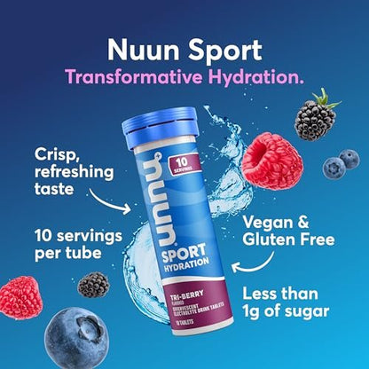Nuun Sport Electrolyte Tablets - Tri-Berry, – Weight per tube: 0.6 pounds (approx.) – Image 9