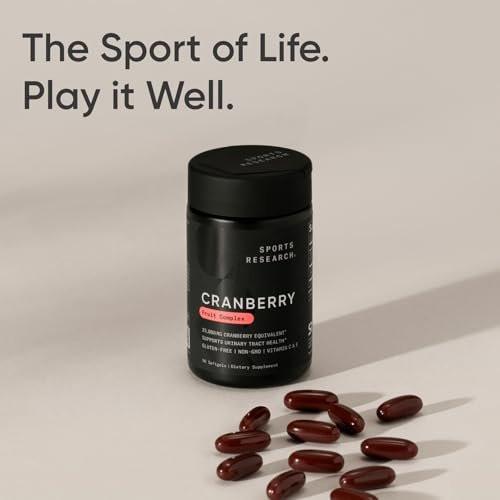 Sports Research® Cranberry Fruit Complex Supplement - Softgels for Urinary Tract Health Support - Made with Pacran® & Vitamins C & E - Non-GMO & Gluten Free - 90 Count - görsel 3