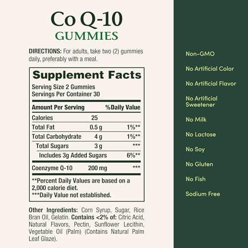 Nature's Bounty CoQ10 Gummies, Supports Heart Health, CoQ10 200mg, Peach Mango Flavor, 60 Count - görsel 10