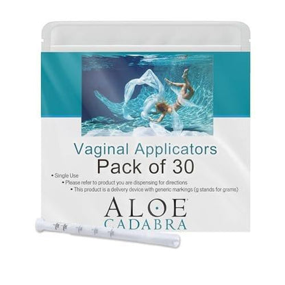 Aloe Cadabra Extra Disposable Vaginal Applicators, Individually Wrapped with Dosage Markings (30 Pack)