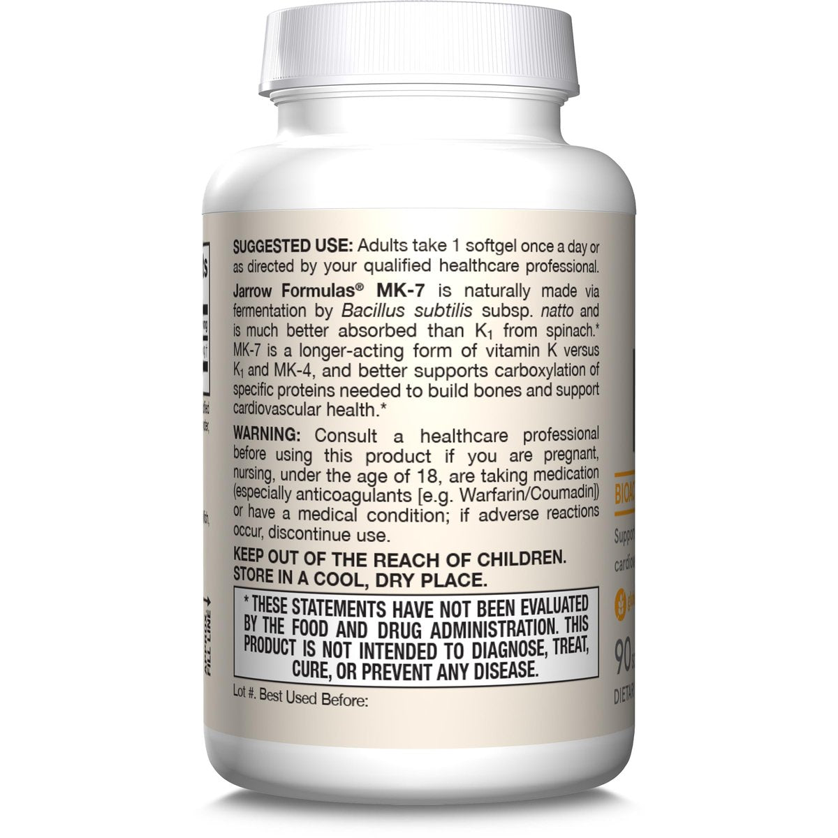Jarrow Formulas MK-7 90 mcg - Bioactive Form – Gluten-Free & Non-GMO: Free from gluten, GMOs, and common – Image 4