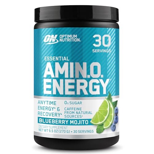 Optimum Nutrition Amino Energy - Pre Workout with Green Tea, BCAA, Amino Acids, Keto Friendly, Green Coffee Extract, Energy Powder - Blueberry Mojito, 30 Servings (Packaging May Vary) - görsel 2