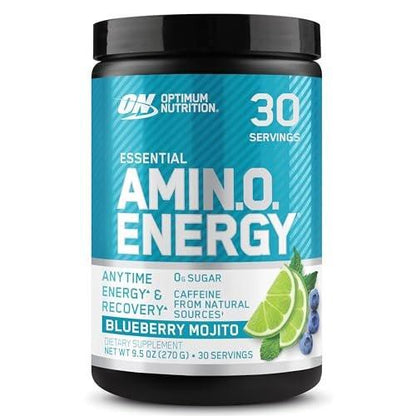 Optimum Nutrition Amino Energy - Pre Workout with Green Tea, BCAA, Amino Acids, Keto Friendly, Green Coffee Extract, Energy Powder - Blueberry Mojito, 30 Servings (Packaging May Vary)