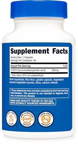 Nutricost Tudca 250mg, 60 Capsules (Tauroursodeoxycholic Acid) - Premium Quality