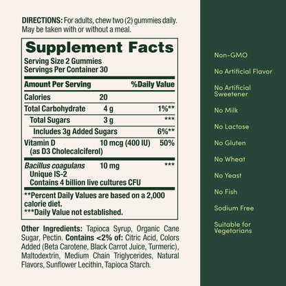 Nature's Bounty Probiotic Gummies, Immune Health & Digestive Balance, Pineapple, Raspberry and Orange Flavor Gummies, 60 Ct