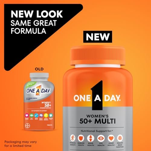 One A Day Multivitamin for Women 50 and Over Tablets, Womens Multivitamin 50 plus with Vitamins D, C, E, Zinc & Biotin, Daily Vitamins for Woman 50+, 100 Ct (Packaging May Vary) - görsel 3