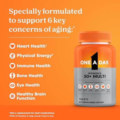 One A Day Multivitamin for Women 50 and Over Tablets, Womens Multivitamin 50 plus with Vitamins D, C, E, Zinc & Biotin, Daily Vitamins for Woman 50+, 100 Ct (Packaging May Vary) - görsel 5