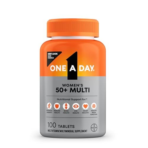 One A Day Multivitamin for Women 50 and Over Tablets, Womens Multivitamin 50 plus with Vitamins D, C, E, Zinc & Biotin, Daily Vitamins for Woman 50+, 100 Ct (Packaging May Vary) - görsel 1