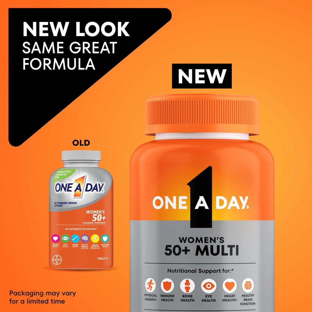 One A Day Multivitamin for Women 50 and Over Tablets, Womens Multivitamin 50 plus with Vitamins D, C, E, Zinc & Biotin, Daily Vitamins for Woman 50+, 100 Ct (Packaging May Vary) - görsel 4