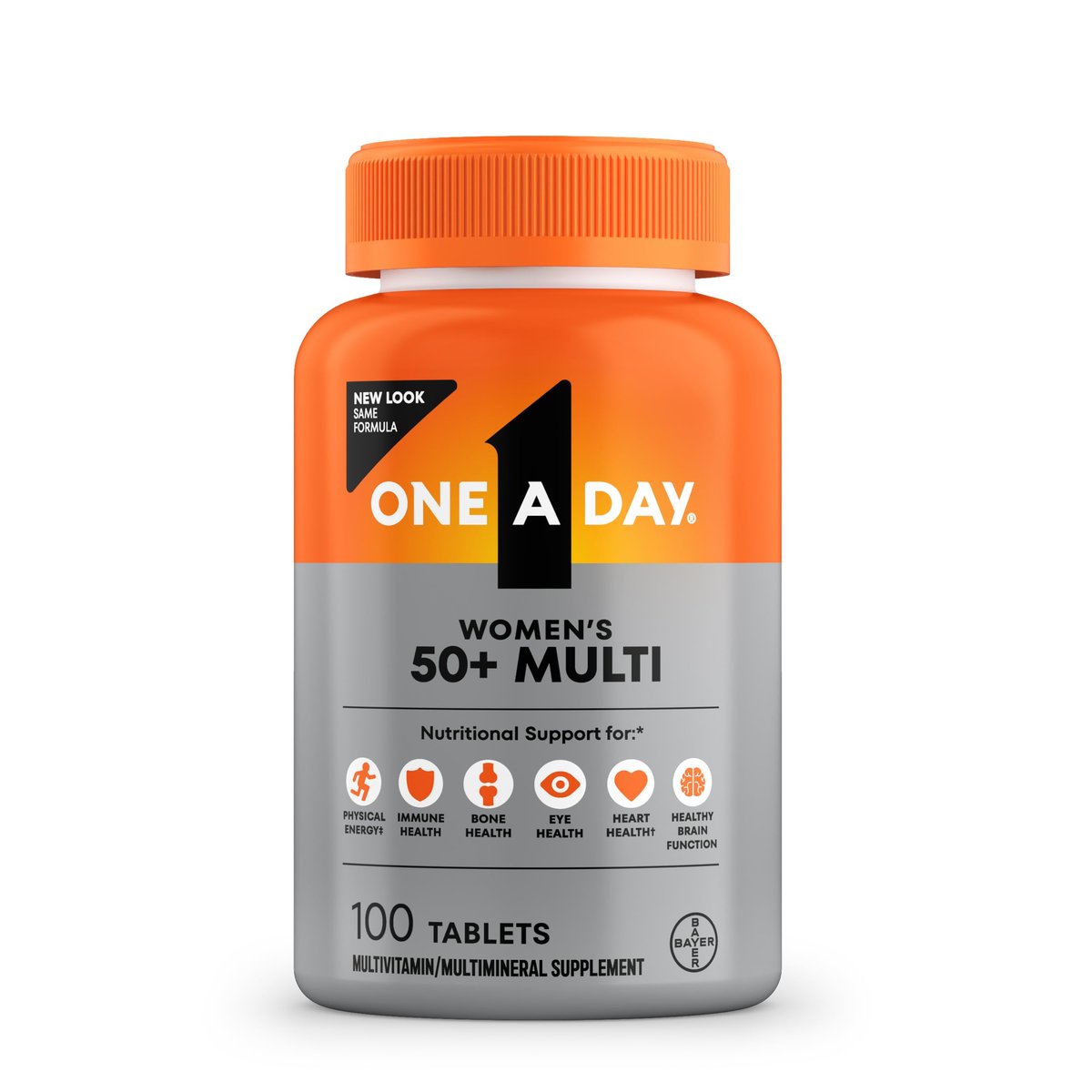 One A Day Multivitamin for Women 50 and Over Tablets, Womens Multivitamin 50 plus with Vitamins D, C, E, Zinc & Biotin, Daily Vitamins for Woman 50+, 100 Ct (Packaging May Vary) - görsel 2