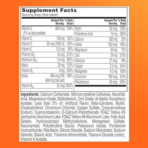 One A Day Multivitamin for Women 50 and Over Tablets, Womens Multivitamin 50 plus with Vitamins D, C, E, Zinc & Biotin, Daily Vitamins for Woman 50+, 100 Ct (Packaging May Vary) - görsel 17