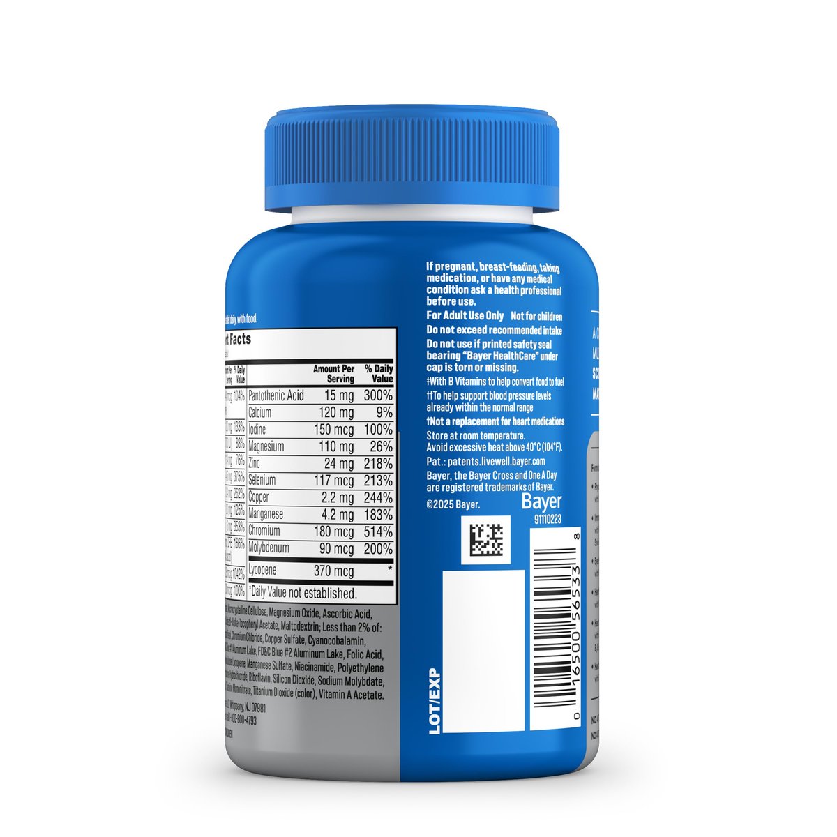 One A Day Men’s 50+ Multivitamins, Supplement with A, C, D, E and Zinc for Immune Health*, Calcium & More, 100 Tablets - görsel 18