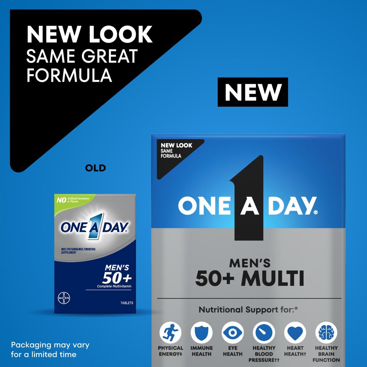 One A Day Men’s 50+ Multivitamins, Supplement with A, C, D, E and Zinc for Immune Health*, Calcium & More, 100 Tablets - görsel 4