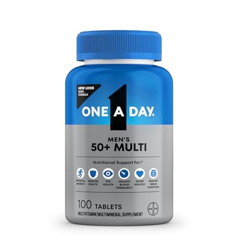One A Day Men’s 50+ Multivitamins, Supplement with A, C, D, E and Zinc for Immune Health*, Calcium & More, 100 Tablets - görsel 1