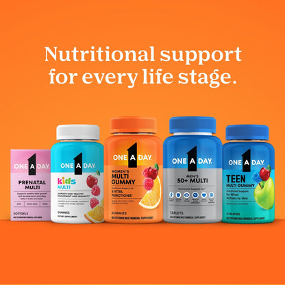 One A Day Men’s 50+ Multivitamins, Supplement with A, C, D, E and Zinc for Immune Health*, Calcium & More, 100 Tablets