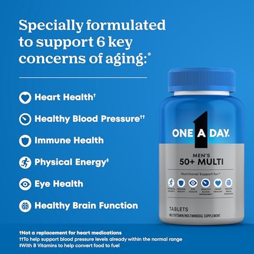 One A Day Men’s 50+ Multivitamins, Supplement with A, C, D, E and Zinc for Immune Health*, Calcium & More, 100 Tablets - görsel 5