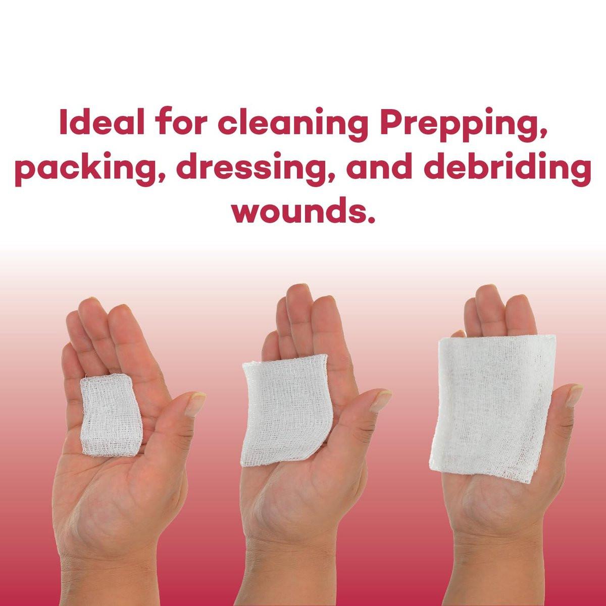 Dealmed Sterile 4x4 Gauze Pads Individually Wrapped, Disposable Medical Gauze for Wound Care, First Aid, Non-Stick, Highly Absorbent, Breathable Cotton, 100 Count (Pack of 1) - görsel 10