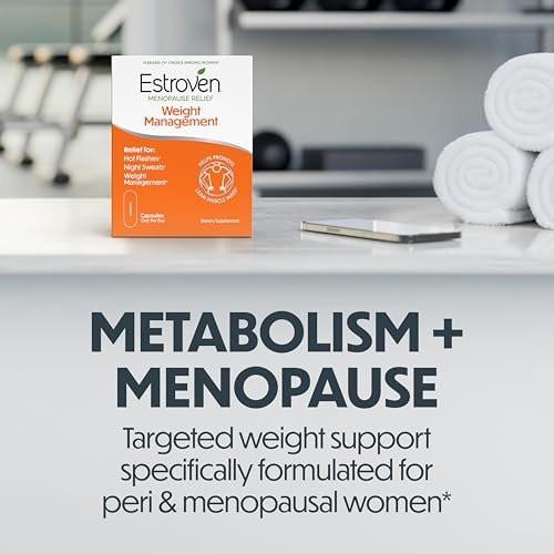 Estroven Weight Management for Menopause Relief - 30 Ct. - Clinically Proven Ingredients Help Manage Weight, Provide Night Sweats & Hot Flash Relief* Drug-Free & Gluten-Free Caplets - görsel 1