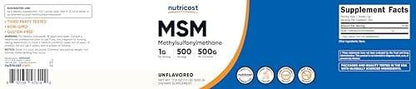 Nutricost Pure MSM Powder 500 Grams (Methylsulfonylmethane)