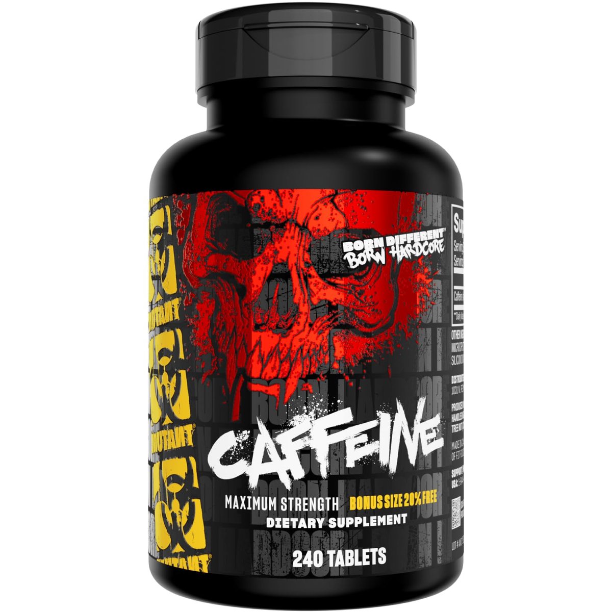 Mutant Caffeine Pills – Pharmaceutical-Grade Pure Caffeine Supplement for Boosting Energy, Focus, Mental Alertness, Performance, & Endurance – Reduces Fatigue & Restores Wakefulness – 240 Tablets - görsel 1