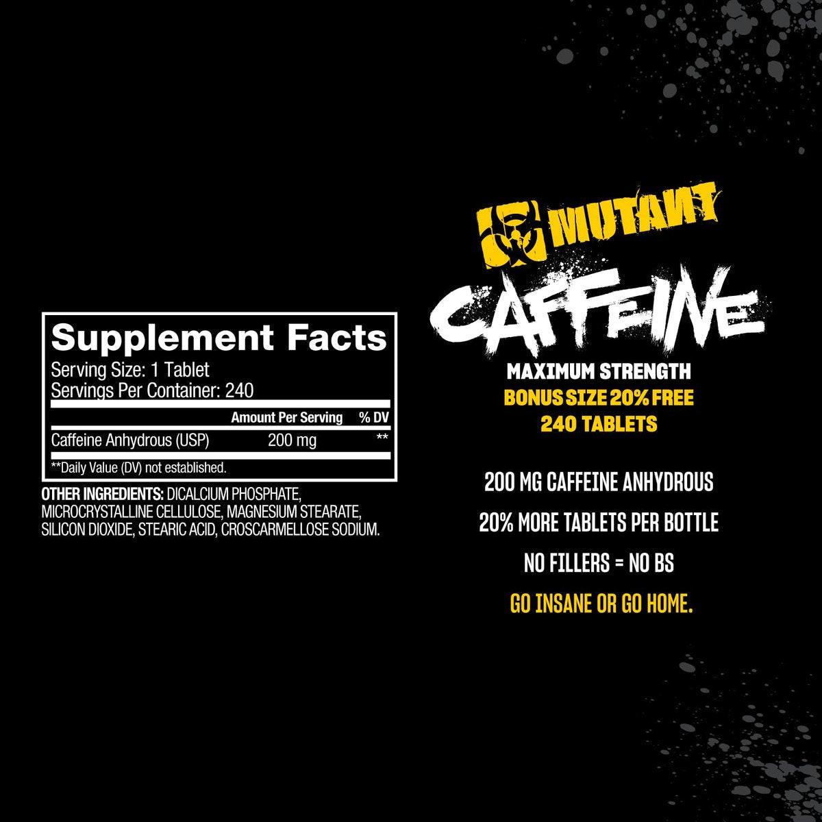 Mutant Caffeine Pills – Pharmaceutical-Grade Pure Caffeine Supplement for Boosting Energy, Focus, Mental Alertness, Performance, & Endurance – Reduces Fatigue & Restores Wakefulness – 240 Tablets - görsel 14