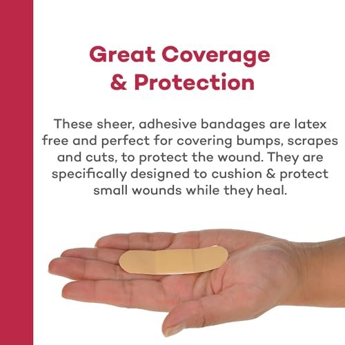 Dealmed Sheer Plastic Flexible Adhesive Bandages – 100 Count (2 Pack) Bandages with Non-Stick Pad, Latex Free, Wound Care for First Aid Kit, 1" x 3" - görsel 8
