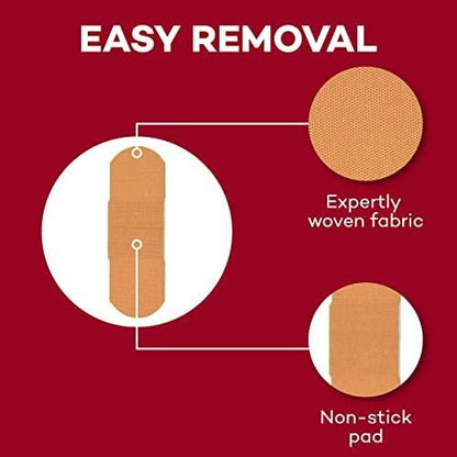 Dealmed Sterile Flexible Fabric Adhesive Bandages – 1x3 Inch – 100/Box - 3 Boxes - Breathable First Aid Strip Pack - Soft Stretch Wound Patch for Medical, Emergency Kits & Clinic