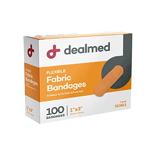 Dealmed Sterile Flexible Fabric Adhesive Bandages – 1x3 Inch – 100/Box - Breathable First Aid Strip Pack - Soft Stretch Wound Patch for Medical, Emergency Kits & Clinic - görsel 11