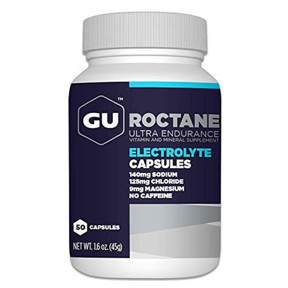 GU Energy Roctane Ultra Endurance Electrolyte Capsules, Informed Choice, Energy for Before, During or After Any Workout, 50-Count Bottle