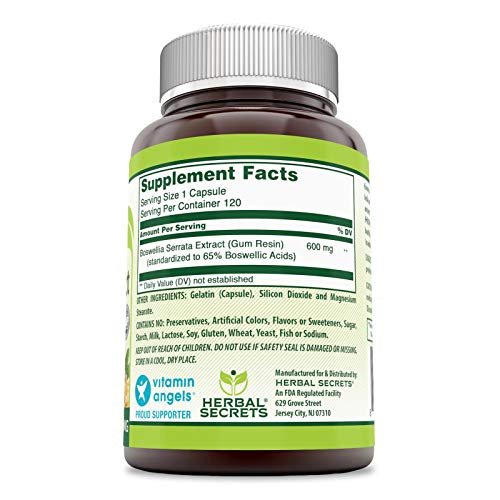 Herbal Secrets Boswellia Serrata Extract – Serving Size: 2 capsules – Image 6