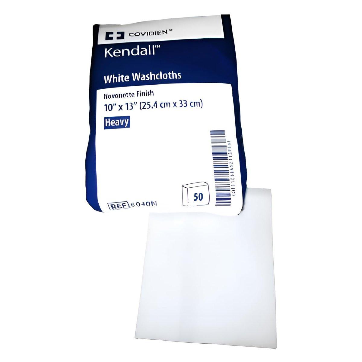 Covidien Kendall Washcloth, Novonette Finish, 10" x 13", White (Pack of 50) - görsel 1