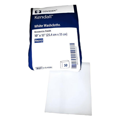 Covidien Kendall Washcloth, Novonette Finish, 10" x 13", White (Pack of 50)
