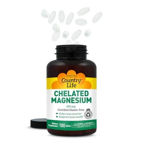 Country Life Chelated Magnesium 250mg - Supports Bone and Immune Health - 90 Tablets - görsel 3
