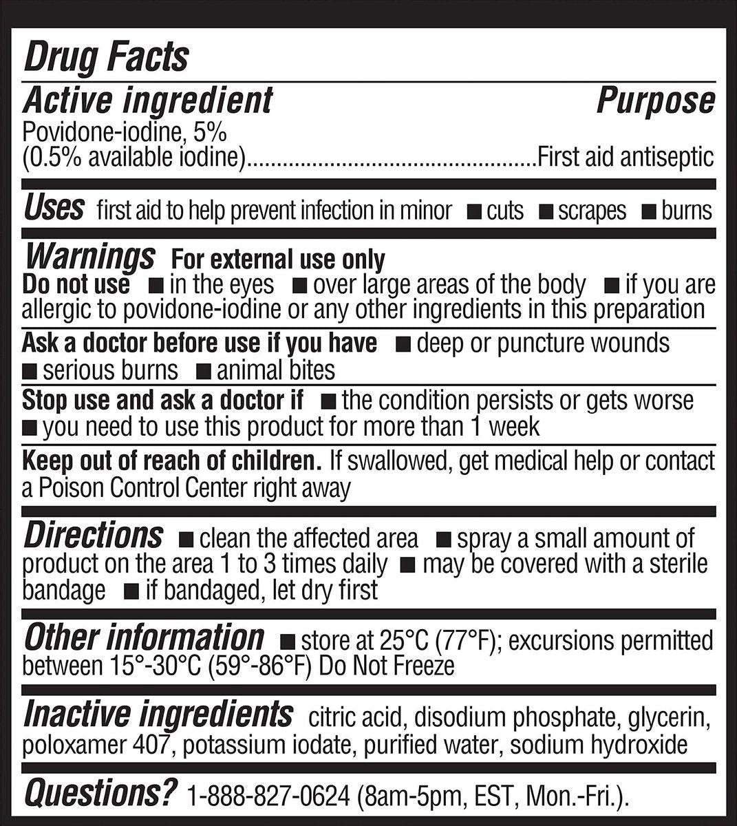 Betadine Antiseptic First Aid Solution, Povidone-Iodine 10%, Infection Protection, Kills Germs in Minor Cuts Scrapes and Burns, No Sting Promise, No Alcohol or Hydrogen Peroxide, 8 FL OZ - görsel 5