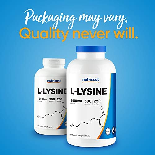 Nutricost L-Lysine 1000mg Per Serving, 250 Servings, 500 Capsules - Gluten Free, Non-GMO, 500mg Per Capsule - görsel 12