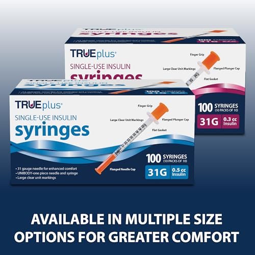 TRUEplus Single-Use Insulin Syringes, 31G – Ultra-Thin 31-Gauge Needle: The fine needle reduces pain and skin – Image 14