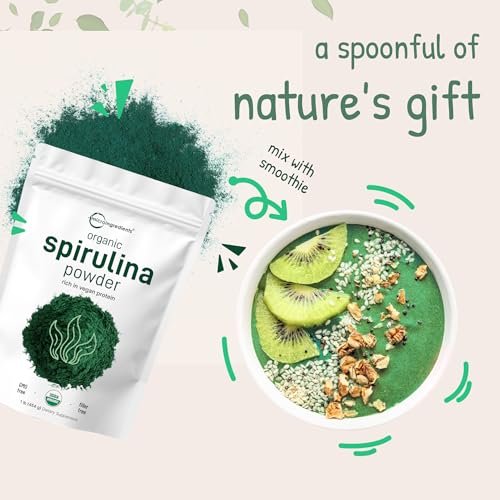 Micro Ingredients Organic Spirulina Powder, – Packed with Vitamins & Minerals: Naturally abundant in B vitamins, – Image 2