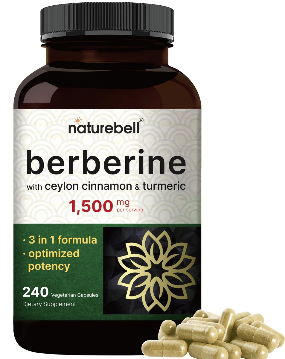NatureBell Berberine Supplement 1,500mg with Ceylon Cinnamon & Turmeric Root, 240 Veggie Capsules | 97% Pure Berberine HCL | Supports Balanced Sugar Levels & Heart Health | Vegan, Non-GMO - görsel 7