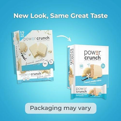 Power Crunch Protein Energy Wafer Bars, French Vanilla Creme, 1.4 Ounce (12 Count)