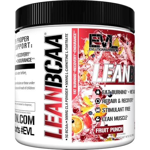 Stimulant Free Lean BCAA Powder - Evlution Nutrition BCAAs Amino Acids Powder with CLA Carnitine and 2:1:1 Branched Chain Amino Acids Supports Muscle Recovery Fat Burn and Metabolism - Fruit Punch - görsel 7