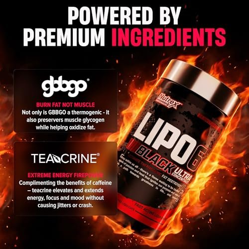 Nutrex Research Lipo-6 Black Ultra Concentrate | Thermogenic Energizing Fat Burner Supplement, Increase Weight Loss, Energy & Intense Focus | Capsule, 60 Count - görsel 7