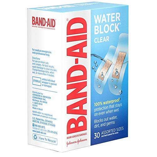 Band-Aid Brand Water Block Clear Waterproof Sterile Adhesive Bandages for First-Aid Wound Care of Minor Cuts and Scrapes, Assorted Sizes, 30 ct - görsel 14