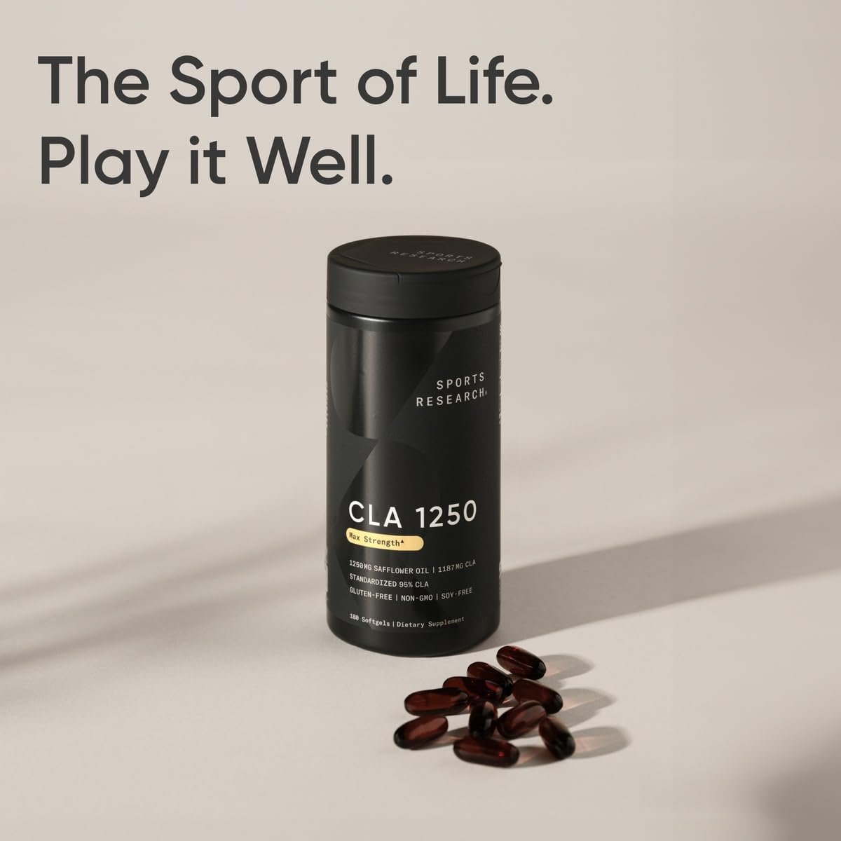 Sports Research CLA - 1250mg with Active Conjugated Linoleic Acid for Men and Women | Non-GMO, Soy & Gluten Free - 95% (180 Softgels) - görsel 14