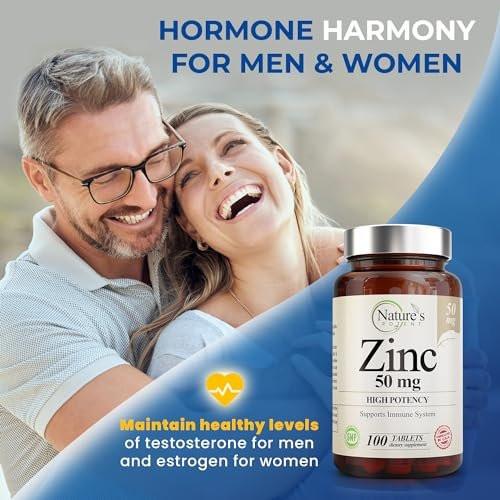 Zinc 50mg [High Potency] Supplement - Immune Support System from Natural Zinc (Oxide/Citrate) 100 Tablets, Made by Nature's Potent - görsel 7
