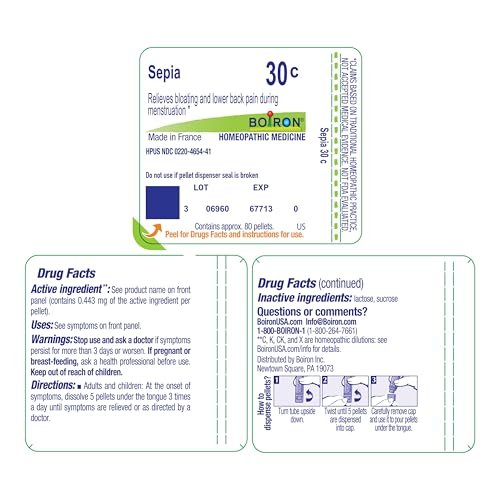 Boiron Sepia 30CH Homeopathic Medicine for Mood Swings - 80 Pellets - görsel 17