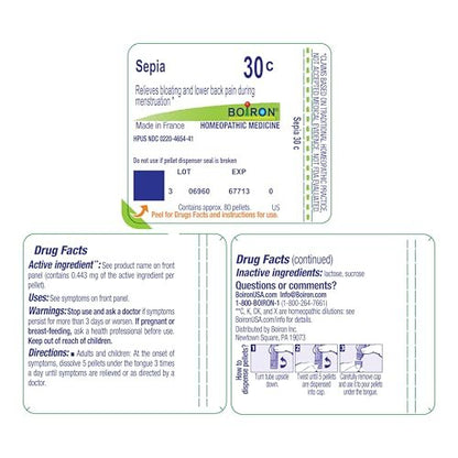 Boiron Sepia 30CH Homeopathic Medicine for Mood Swings - 80 Pellets